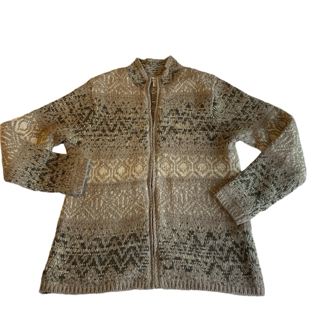 Coldwater Creek Wool Alpaca cashmere ZIP Sweater
